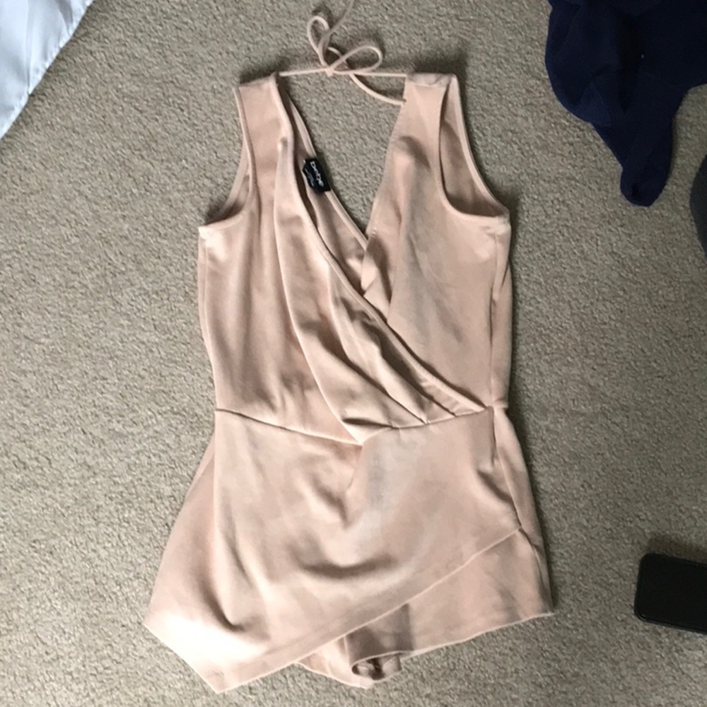 Pale Pink Suede Romper